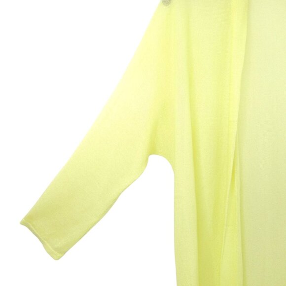 Chicos Open Front Cardigan Womens 1 US M/8 Semi Sheer 3/4 Sleeve Light Yellow - Picture 11 of 16